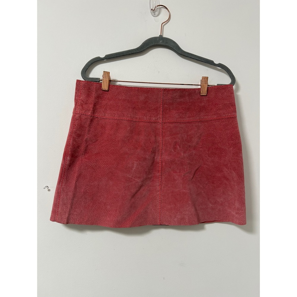 Wet Seal Suede Mini Skirt Womens 30 Waist Red Y2K Indie Sleaze Vintage Boho